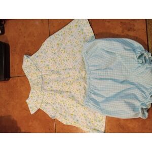 Red Beans Baby Girls Two Piece Outfit Floral Top Gingham Bloomers Size 2